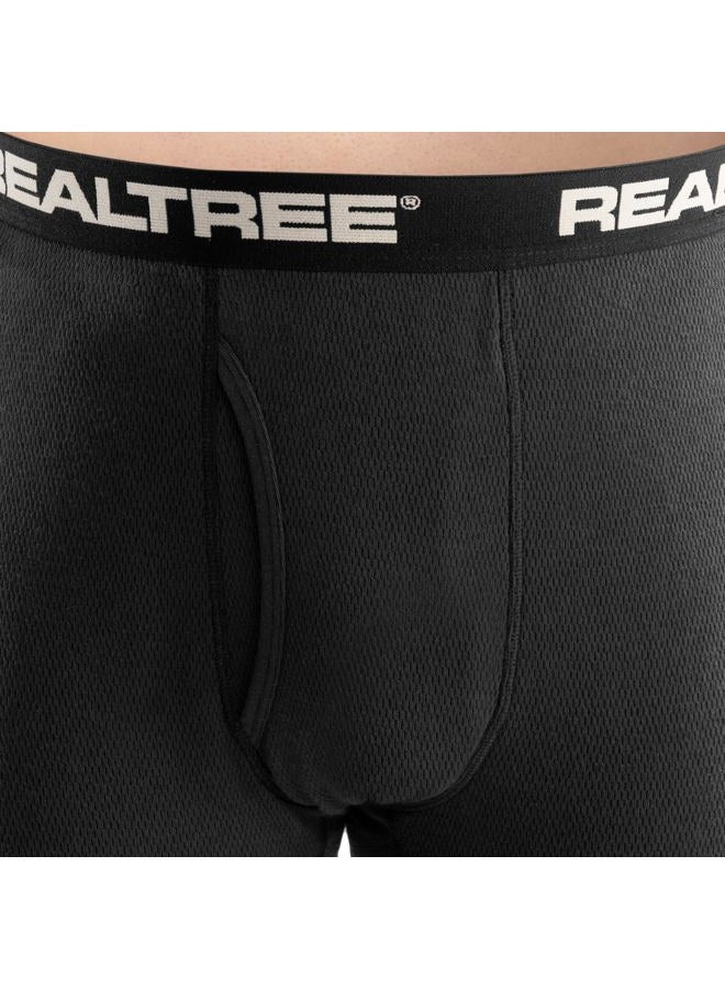 Realtree Men's Heavyweight Cotton Polyester Thermal Long Johns Underwear Bottom, Black, X-Large - Image 2