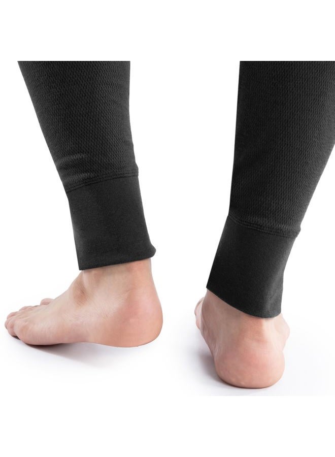 Realtree Men's Heavyweight Cotton Polyester Thermal Long Johns Underwear Bottom, Black, X-Large - Image 3