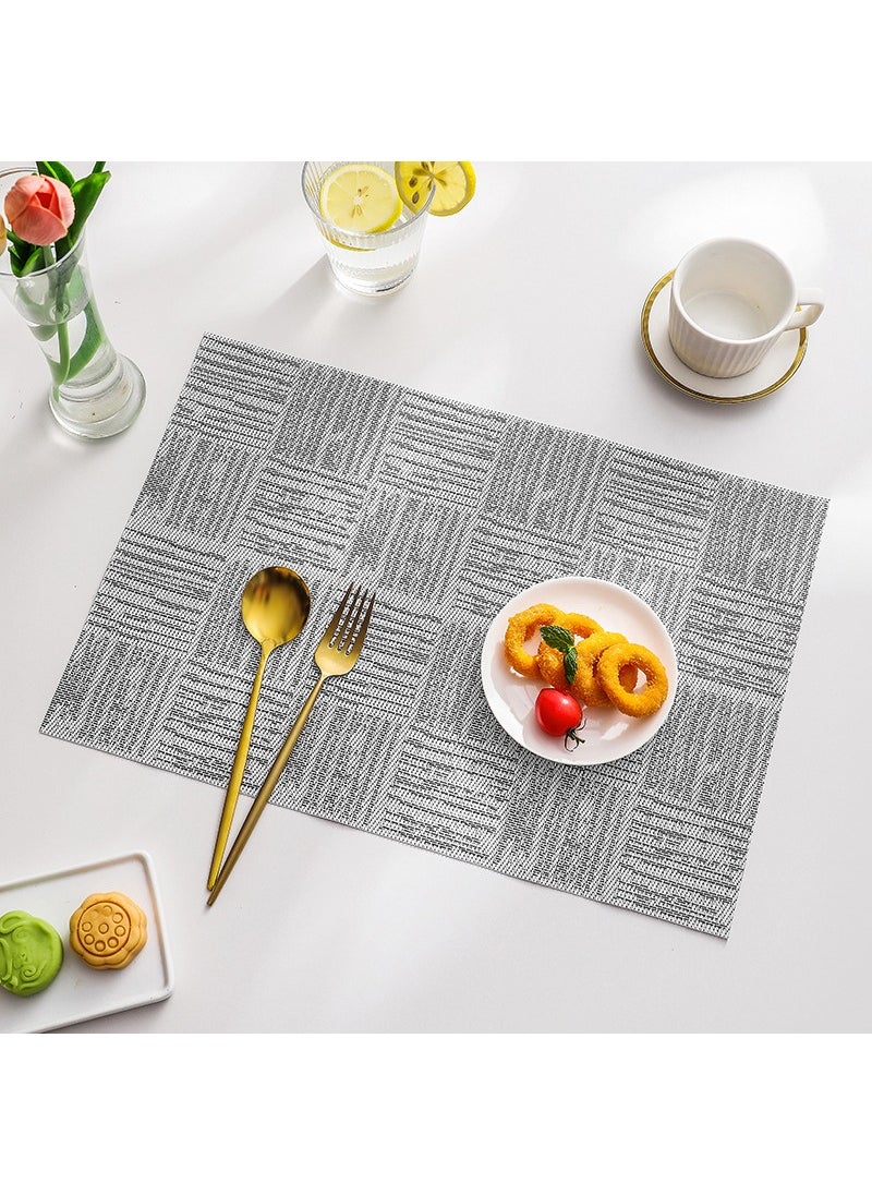 FASHION HOME - Placemats Place Mats for Kitchen Dining Table  Heat-Resistant Anti-Skid Stain Washable PVC Table Mats Easy to Cleaning Woven Vinyl Dinner Mats 4/6 Packs - Image 1
