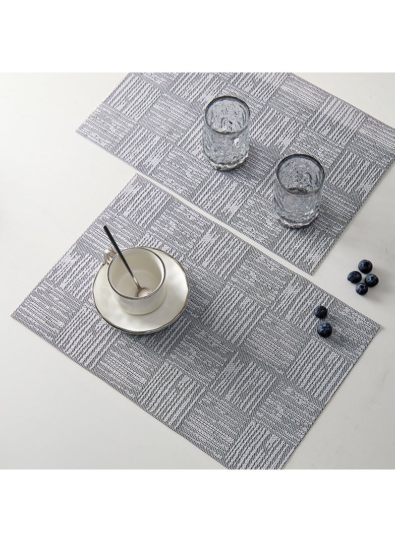 FASHION HOME - Placemats Place Mats for Kitchen Dining Table  Heat-Resistant Anti-Skid Stain Washable PVC Table Mats Easy to Cleaning Woven Vinyl Dinner Mats 4/6 Packs - Image 1