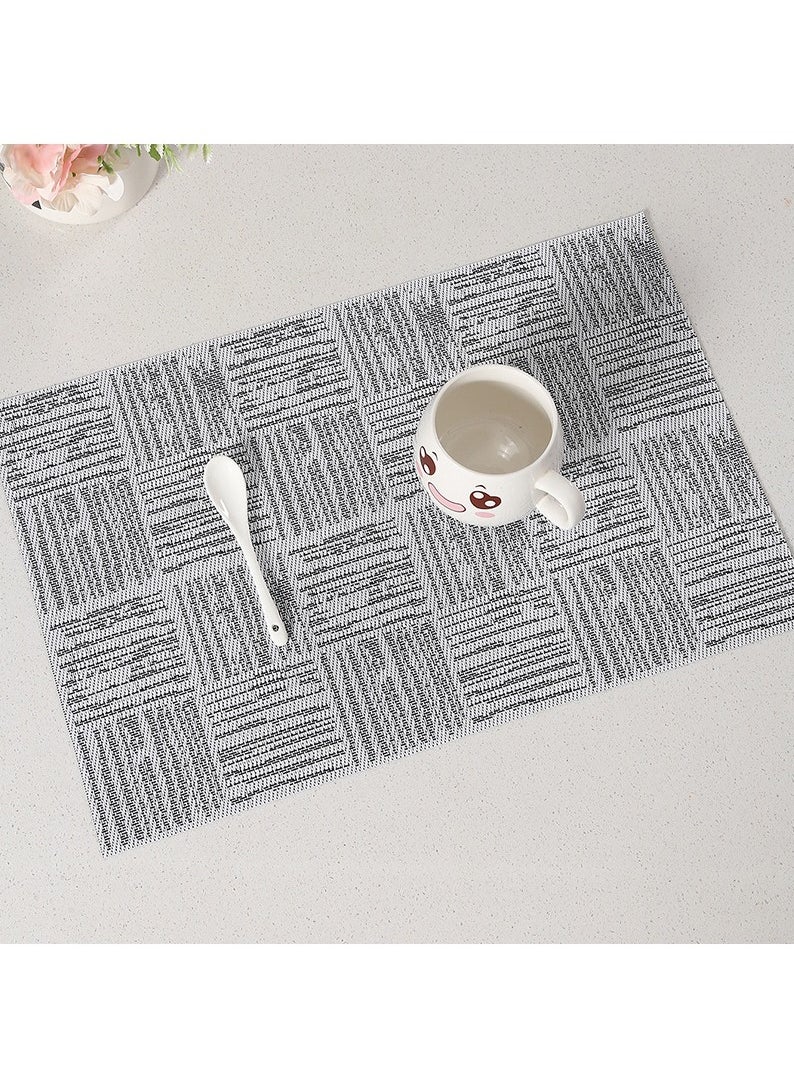 FASHION HOME - Placemats Place Mats for Kitchen Dining Table  Heat-Resistant Anti-Skid Stain Washable PVC Table Mats Easy to Cleaning Woven Vinyl Dinner Mats 4/6 Packs - Image 1