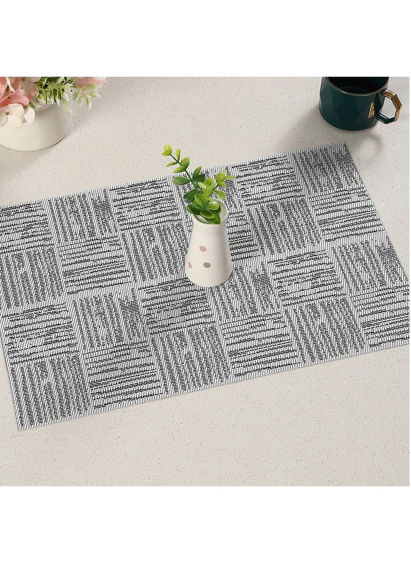 FASHION HOME - Placemats Place Mats for Kitchen Dining Table  Heat-Resistant Anti-Skid Stain Washable PVC Table Mats Easy to Cleaning Woven Vinyl Dinner Mats 4/6 Packs - Image 1