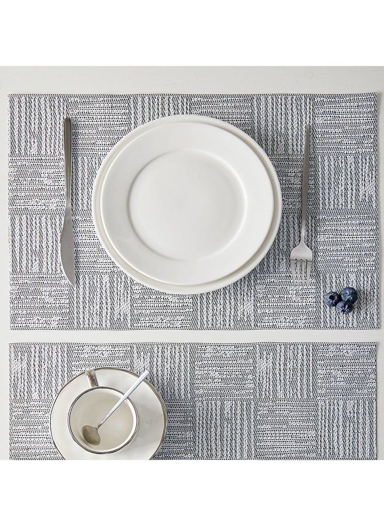 FASHION HOME - Placemats Place Mats for Kitchen Dining Table  Heat-Resistant Anti-Skid Stain Washable PVC Table Mats Easy to Cleaning Woven Vinyl Dinner Mats 4/6 Packs - Image 1