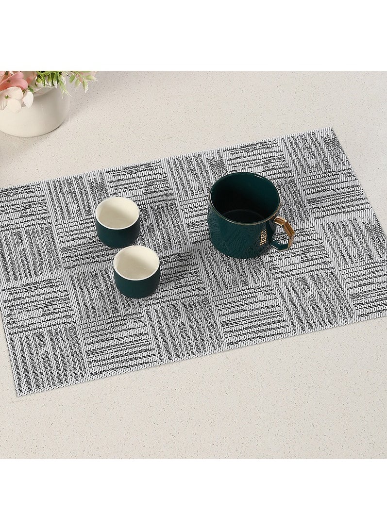 FASHION HOME - Placemats Place Mats for Kitchen Dining Table  Heat-Resistant Anti-Skid Stain Washable PVC Table Mats Easy to Cleaning Woven Vinyl Dinner Mats 4/6 Packs - Image 1