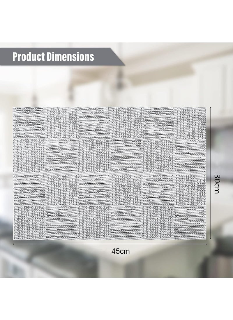 FASHION HOME - Placemats Place Mats for Kitchen Dining Table  Heat-Resistant Anti-Skid Stain Washable PVC Table Mats Easy to Cleaning Woven Vinyl Dinner Mats 4/6 Packs - Image 1
