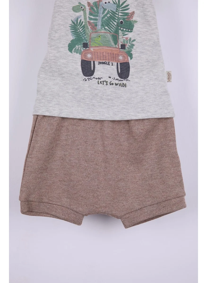 بينو بيبي Dinosaur Print Baby Boy Shorts Set