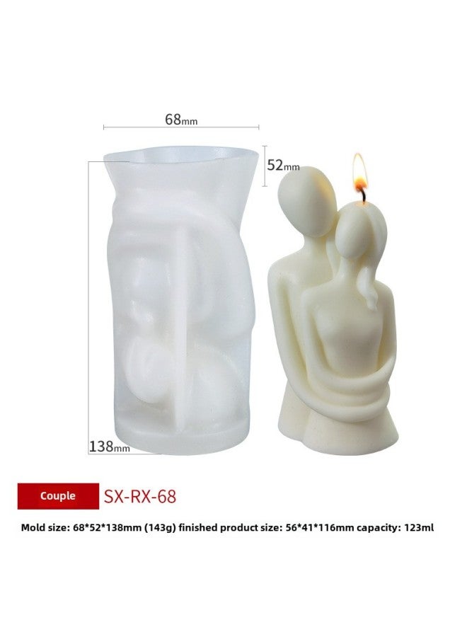 Sanxin Portrait Aromatherapy Candle Silicone Mold DIY Low Temperature Candle Couple Body Gypsum Incense Stone Grinding Tool-Specifications:Couple RX-68 - Image 1