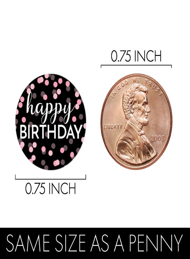 DISTINCTIVS Pink, Black, and White 90th Birthday Party Favor Chocolate Kisses Candy Stickers - 180 Count, 90th Birthday Decorations for Women - Image 3