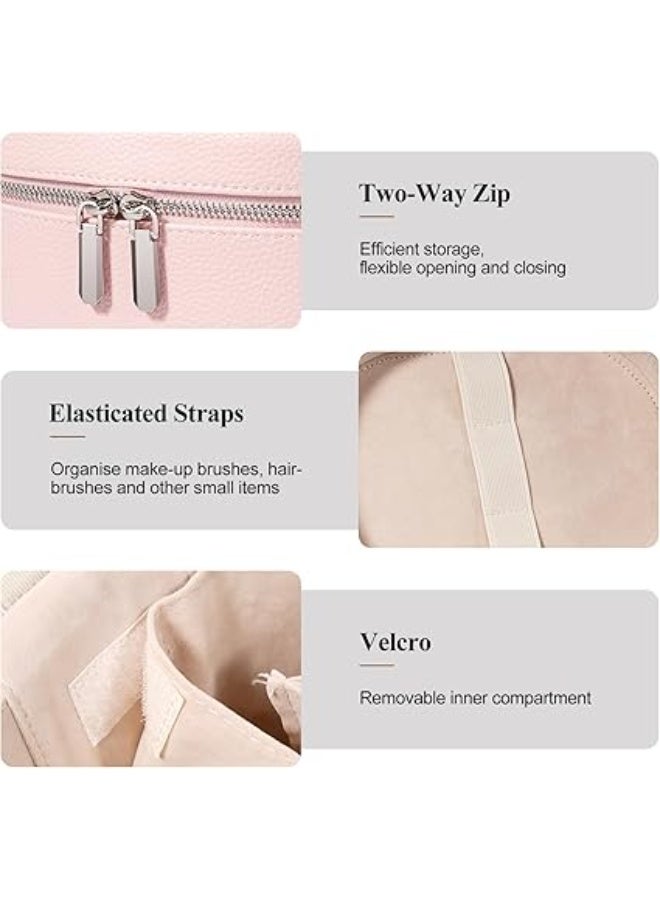 Makeup Bag Travel Makeup Bag with Compartments and Handle Portable Toiletry Bag for Women - Image 4