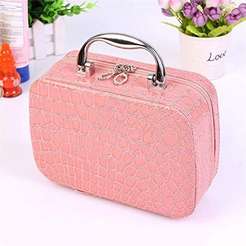 MINNESOTA Nylon - Multifunction Travel Cosmetic Make-Up Bag with Small Mirror Makeup Bag Suitcase for Women Adjustable Dividers for Cosmetics, Makeup, Brushes (Multicolor) - Image 1