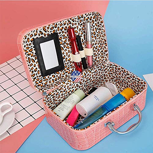 MINNESOTA Nylon - Multifunction Travel Cosmetic Make-Up Bag with Small Mirror Makeup Bag Suitcase for Women Adjustable Dividers for Cosmetics, Makeup, Brushes (Multicolor) - Image 4