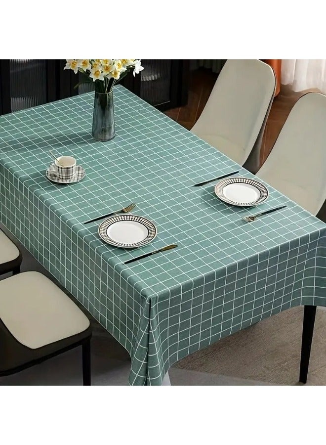 Happy Home Waterproof PVC Tablecloth, Elegant Dustproof Rectangular Tablecloth (137 x 183 cm) Green - Image 2