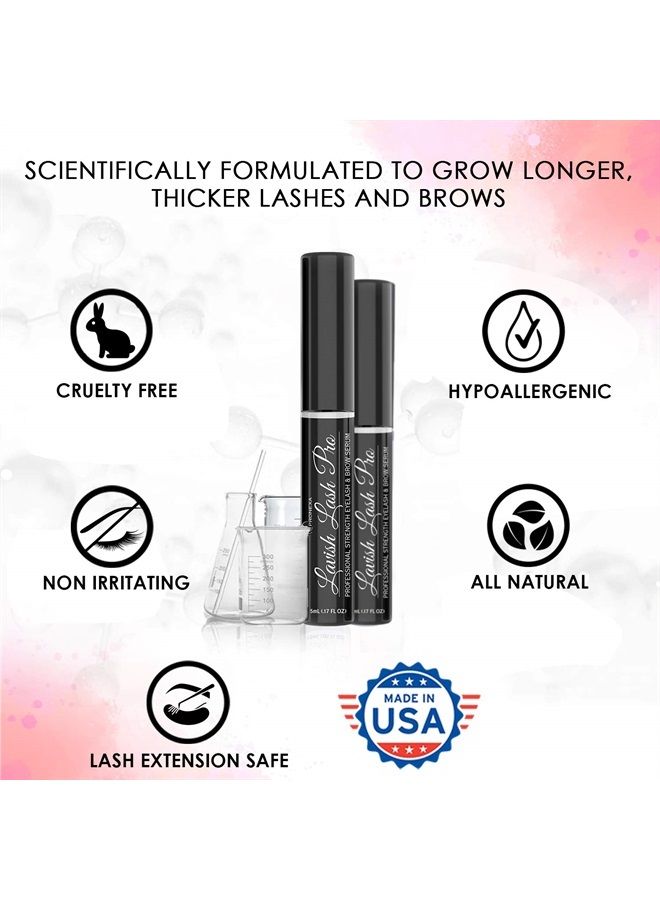 Pronexa Lavish Lash Pro by Pronexa Hairgenics. Professional Strength Eyelash & Eyebrow Growth Serum. Over 20 Active Growth Promoting Ingredients for the Longest, Fullest Lashes & Brows. 5mL, 6 Month Supply. - Image 2