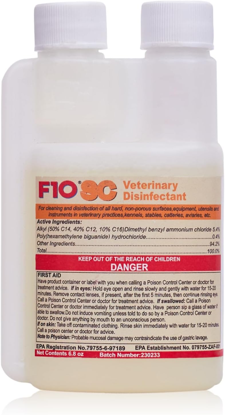F10 SC Concentrated Veterinary Disinfectant for Kennels, Litter Box, Cage, Terrariums, Habitats, Vet Practices - 200 ml (6.8oz) - Image 1
