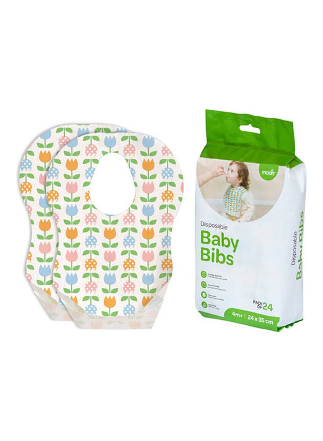Moon Disposable Waterproof Bibs Leak-Proof And Portable For 4M And Above 24 X 35 Cm - Pack Of 24 - Image 1
