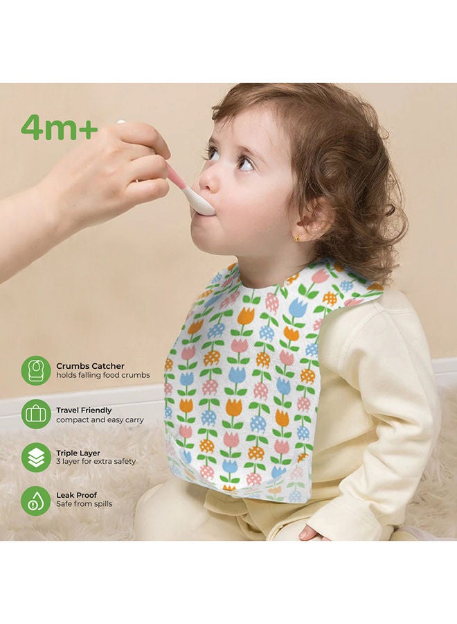 Moon Disposable Waterproof Bibs Leak-Proof And Portable For 4M And Above 24 X 35 Cm - Pack Of 24 - Image 4