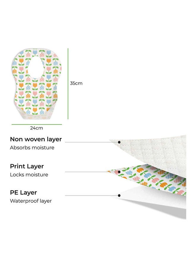 Moon Disposable Waterproof Bibs Leak-Proof And Portable For 4M And Above 24 X 35 Cm - Pack Of 24 - Image 2
