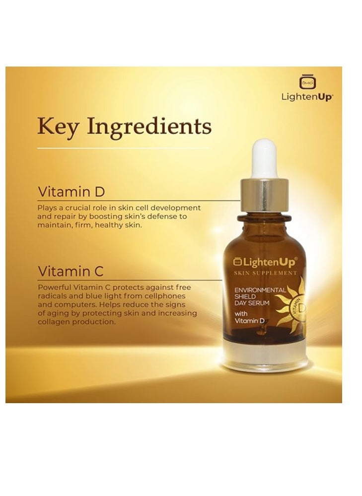 LIGHTENUP - LightenUp Vitamin D Serum for Face 30 ml  Natural and Organic Anti Aging Vitamin C Facial Serum Perfect Spot Corrector for Face  Hydrating & Brightening Skin Rejuvenating Serum - Image 1