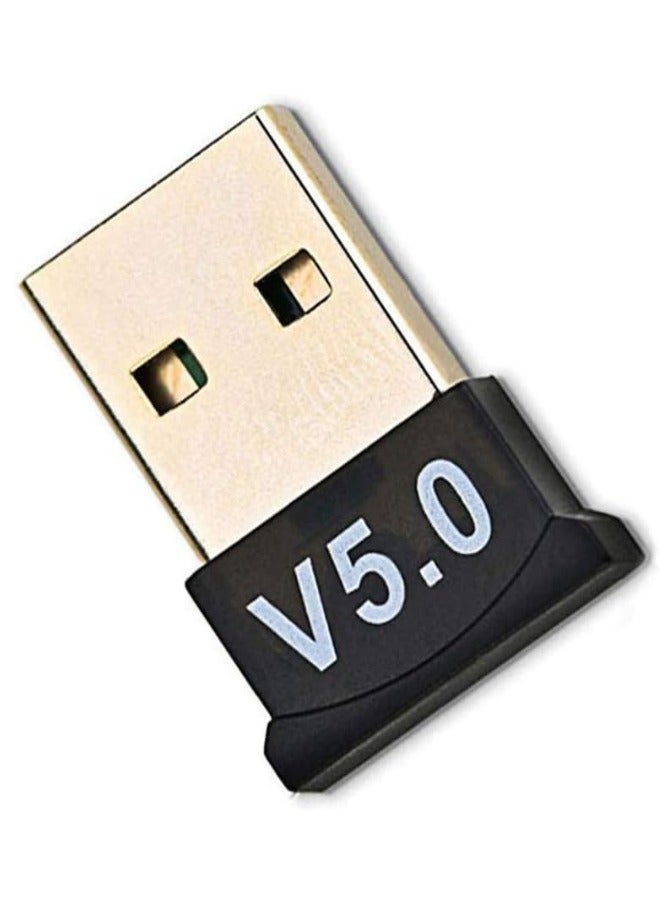 USB 5.0 Bluetooth Wireless Adapter for PC, Laptop, Mouse, Keyboard, Printers, Headphones, Speakers - Black  - Image 1