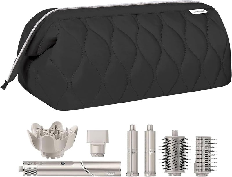 Lexeeco Hair Tools Travel Bag for Shark Flex Fusion Puffer Flexstyle Carring Case Portable Dyson Airwrap Travel Case for Shark Hair Dryer Flat Curing Iron Organizer (Black) - Image 1