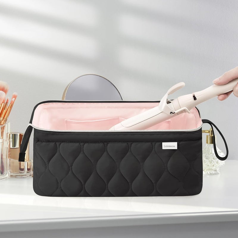 Lexeeco Hair Tools Travel Bag for Shark Flex Fusion Puffer Flexstyle Carring Case Portable Dyson Airwrap Travel Case for Shark Hair Dryer Flat Curing Iron Organizer (Black) - Image 2