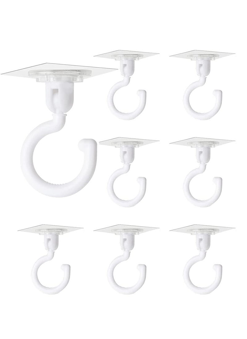 Excefore Clear Self Adhesive Hooks - 360° Rotatable Hook for Bathroom, Kitchen, Shower, Tile, Glass Window (8 Pcs)  - Image 1