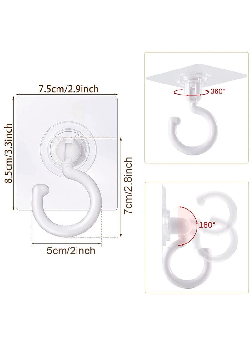 Excefore Clear Self Adhesive Hooks - 360° Rotatable Hook for Bathroom, Kitchen, Shower, Tile, Glass Window (8 Pcs)  - Image 2