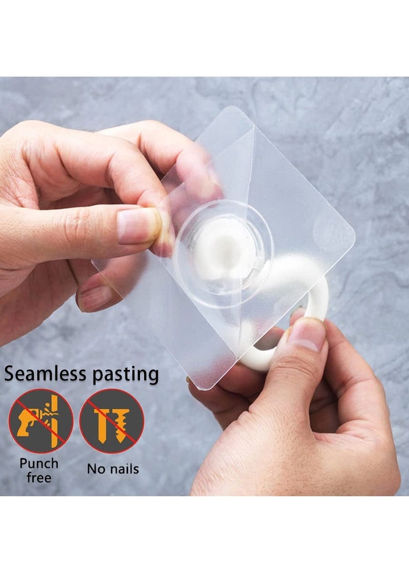 Excefore Clear Self Adhesive Hooks - 360° Rotatable Hook for Bathroom, Kitchen, Shower, Tile, Glass Window (8 Pcs)  - Image 3