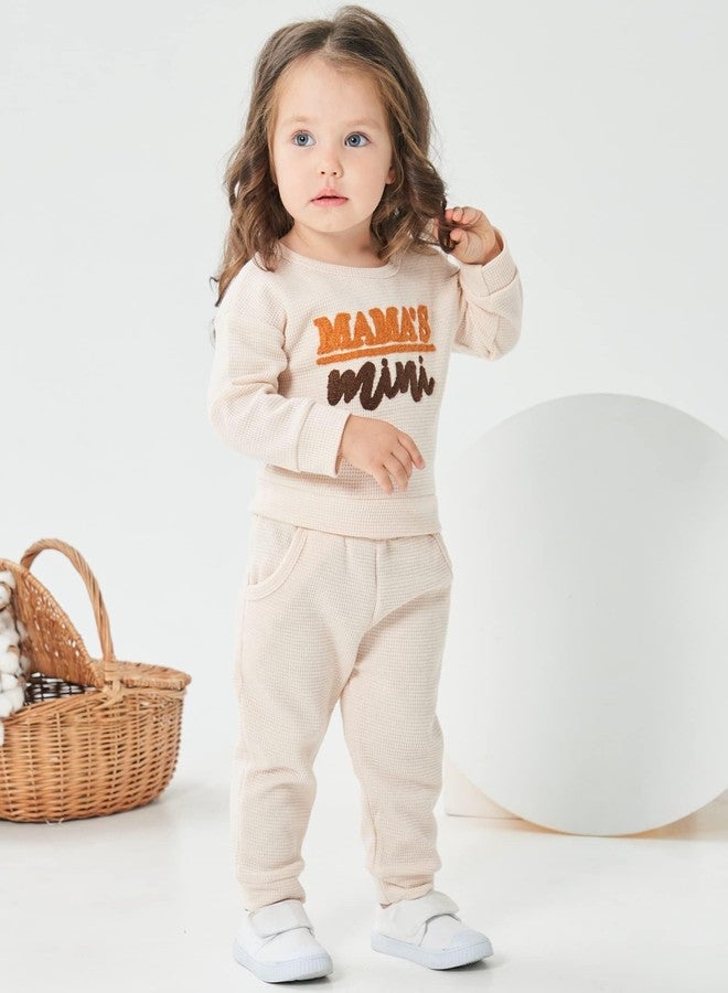 Mikrdoo Toddler Baby Girl Clothes 1 Year Old Clothe Sweatshirts Top Pants Set Little Fall Winter Outfits - Image 3