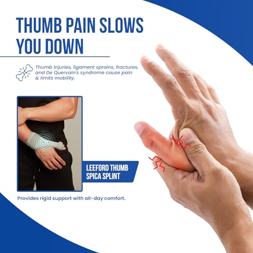 Leeford Thumb Splint | Wrist band for pain relief | Right and left hand support | Wrist Support | Thumb Spica Splint | Universal Size - Grey - Image 2