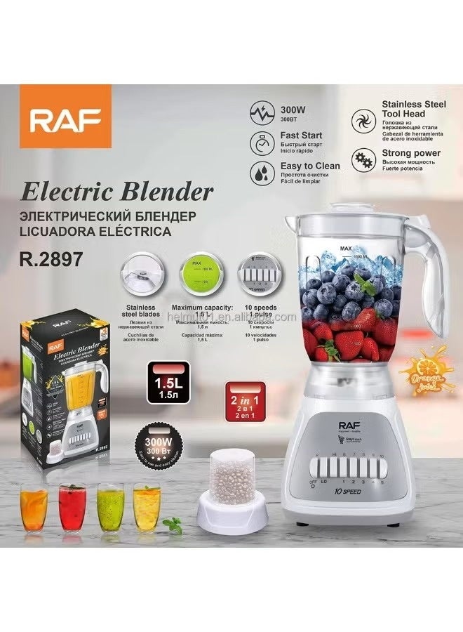 RAF Multi-Speed Electric Blender with Handle – BPA-Free Plastic Jar, Portable Juicer Machine for Smoothies & Shakes