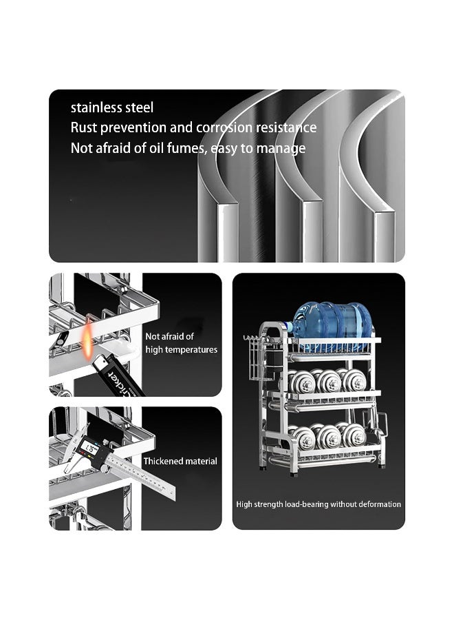 ZERIFAM 3 Tier Dish Drying Rack,Stainless Steel Dish Drying Rack, Expandable Multifunctional Dish Drainer with Utensil Holder, Large Capacity Space Saving Storage for Kitchen, Counter, Home - Image 5