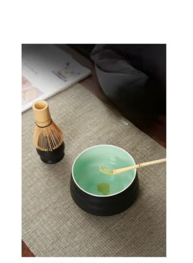 EFUMKE Matcha set, ceramic matcha bowl + whisk stand + bamboo whisk + spoon + tea strainer, perfect handmade matcha set for making traditional matcha, matcha gift set. - Image 5