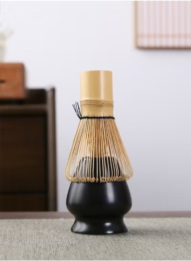 EFUMKE Matcha set, ceramic matcha bowl + whisk stand + bamboo whisk + spoon + tea strainer, perfect handmade matcha set for making traditional matcha, matcha gift set. - Image 4