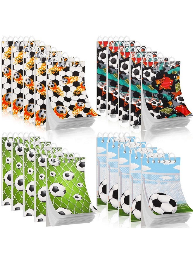 Meanplan 20 Pcs Sports Mini Notepads Sports Party Favors Soccer Notebook Spiral Journal Soccer Notepads Bulk For Teacher Classroom Reward Supply Sports Birthday Party Supplies For Teens Kids (Soccer Style) - Image 2