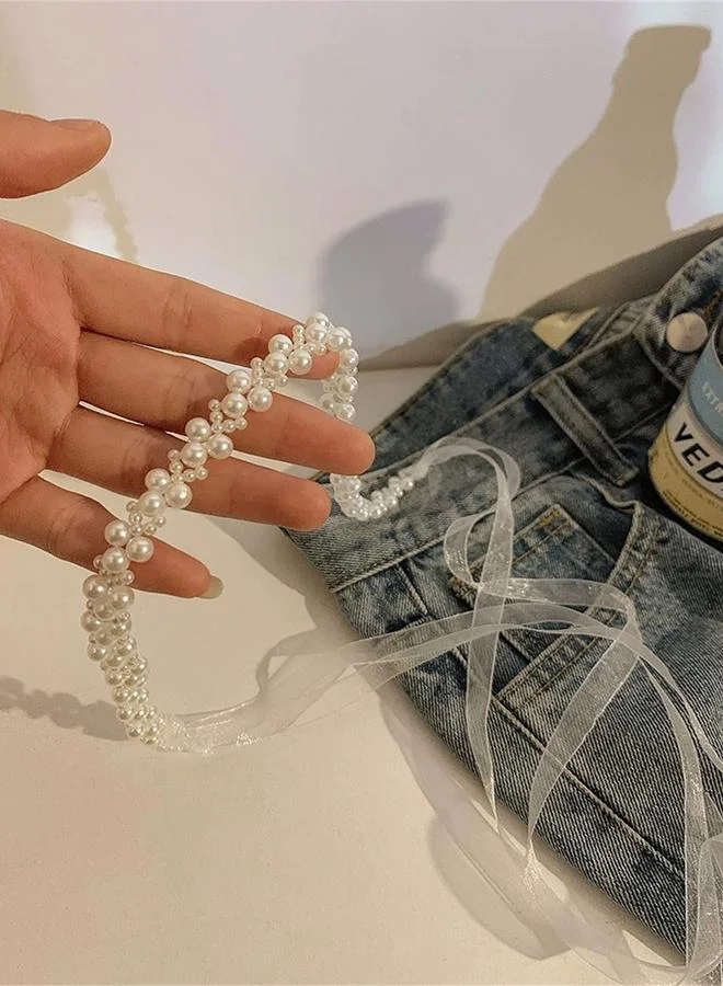 تايك تو Embellished Faux Pearl Hair Tie