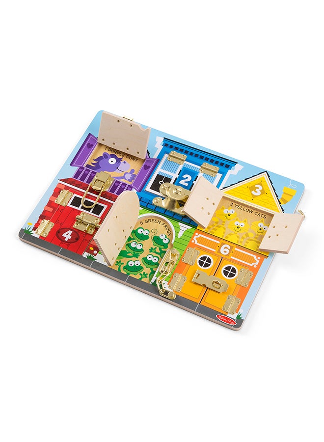 Melissa & Doug لوحة النشاط الخشبية مع الأقفال من ميليسا ودوج - معتمدة من FSC - Image 3
