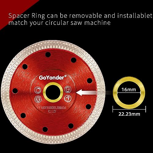 GoYonder 4.5 Inch Super Thin Diamond Saw Blade for Cutting Porcelain Tiles,Granite Marble Ceramics - Image 4