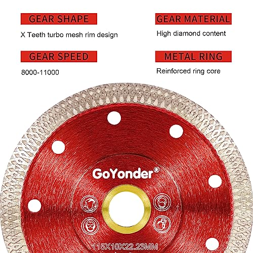 GoYonder 4.5 Inch Super Thin Diamond Saw Blade for Cutting Porcelain Tiles,Granite Marble Ceramics - Image 2