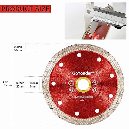 GoYonder 4.5 Inch Super Thin Diamond Saw Blade for Cutting Porcelain Tiles,Granite Marble Ceramics - Image 3