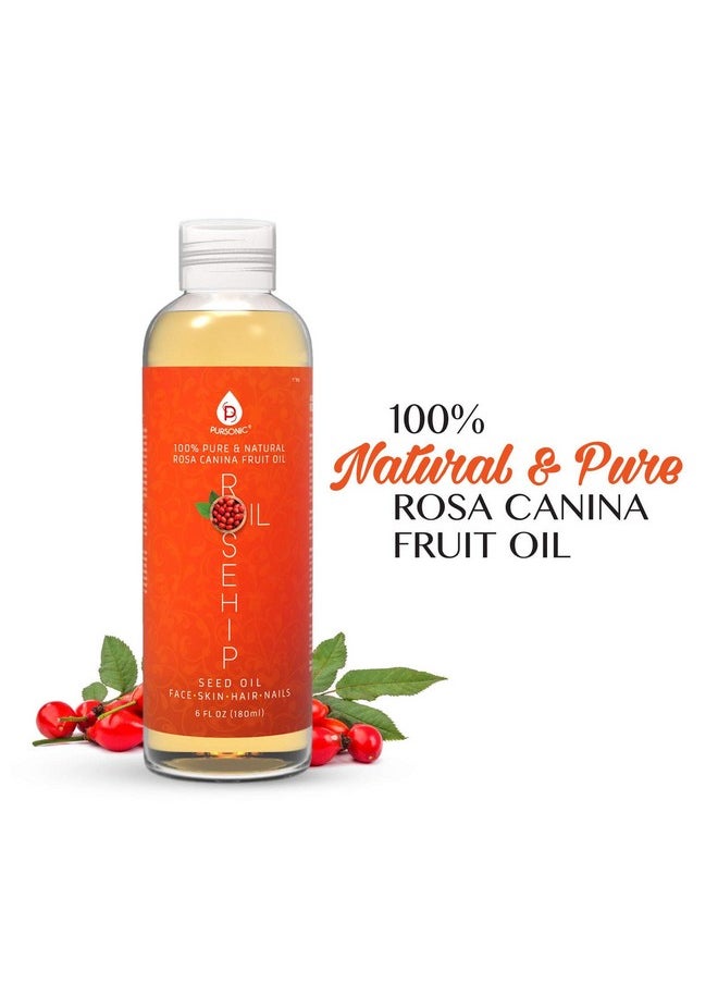 Pursonic - Rosehip Oil For Face, Nails, Hair And Skin, 6 Ounce - Image 1