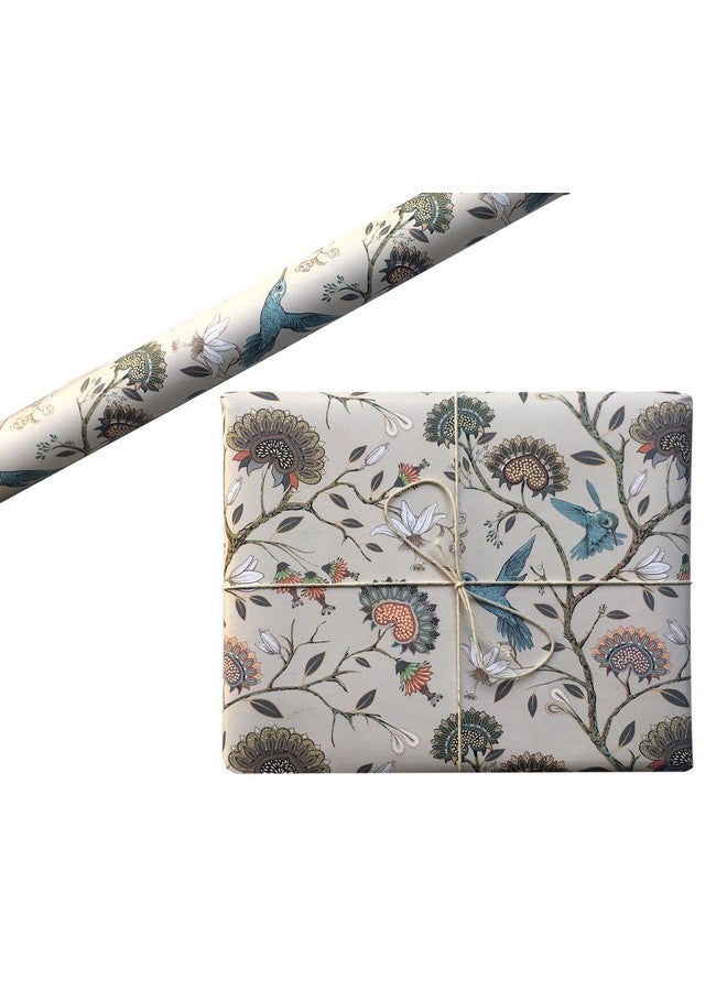 Aakar Pack of 5 Multicolor Floral Gift Wrapping Paper Sheets | 29 x 19 Inches | Matt Finish | 90 GSM Sheets | Ideal for Home Decor, Birthday, Wedding, Anniversary, Christmas & Festive Occasions (Birds & Paisley) - Image 1