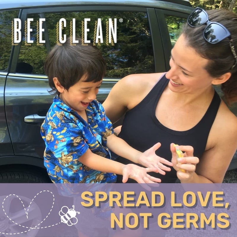 Bee Clean Organic Beeswax Hand Sanitizer Pocket Spray (2 Lavender Oil and 2 Citrus & Peppermint- Combo) - Image 1