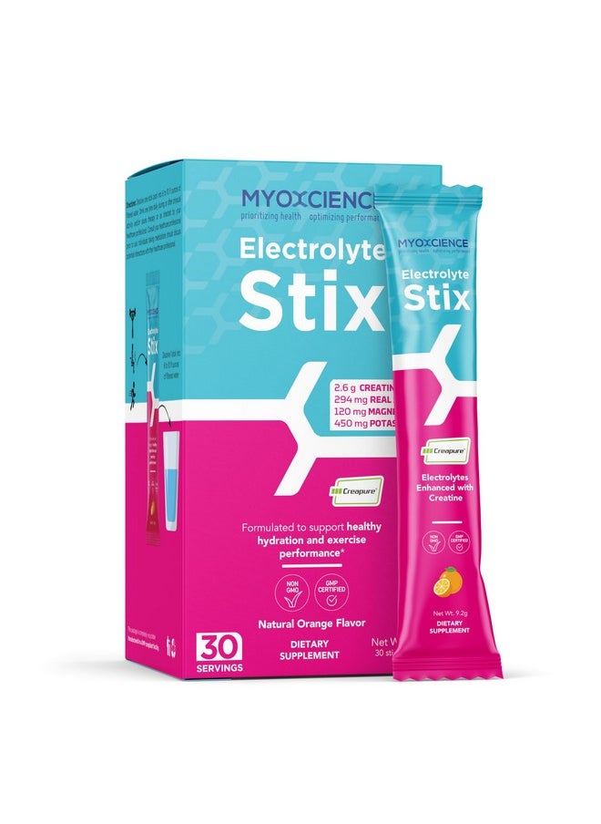 MYOXCIENCE MYOXCIENCE Electrolyte Stix | Real Salt, Electrolytes, Magnesium Potassium Plus Taurine and Creatine (Orange)  - Image 1