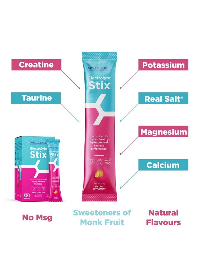 MYOXCIENCE MYOXCIENCE Electrolyte Stix | Real Salt, Electrolytes, Magnesium Potassium Plus Taurine and Creatine (Orange)  - Image 2