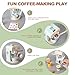 Pithfor Kids Wooden Coffee Maker Toy Wooden Play Kitchen Appliances Accessories Toy for Kids Toddlers Gift for Girls Boys - Image 4