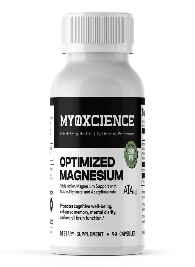 MYOXCIENCE Optimized Magnesium Glycinate + Magnesium Taurate (as ATAmag®) for High Brain Bioavailability to Support Stress Relief and Sleep | 30 Servings - Image 1
