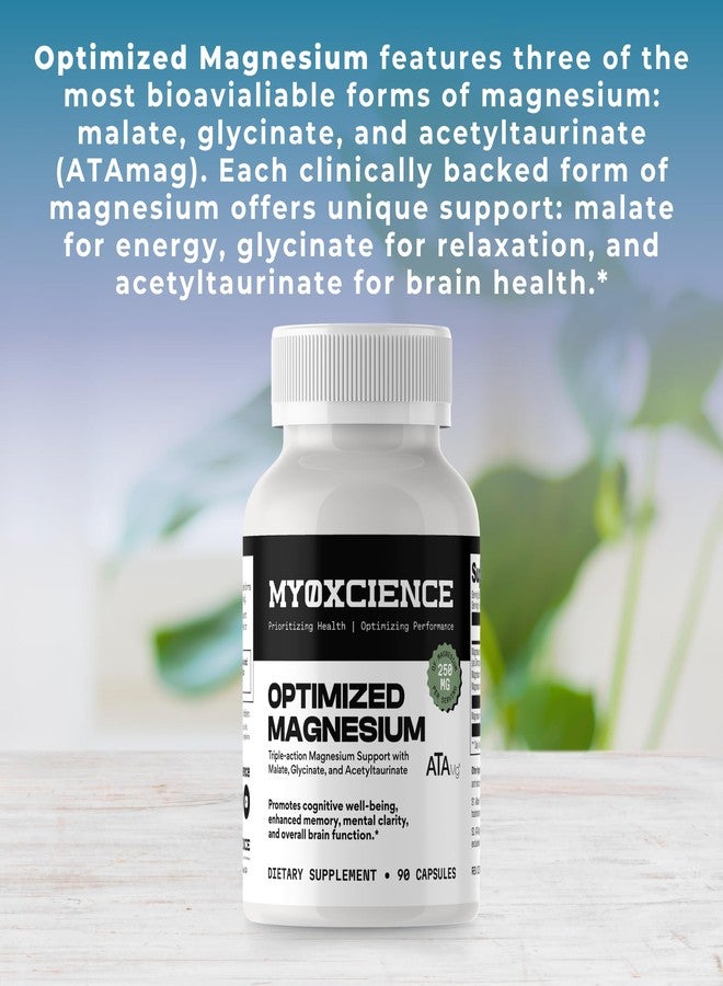 MYOXCIENCE Optimized Magnesium Glycinate + Magnesium Taurate (as ATAmag®) for High Brain Bioavailability to Support Stress Relief and Sleep | 30 Servings - Image 3