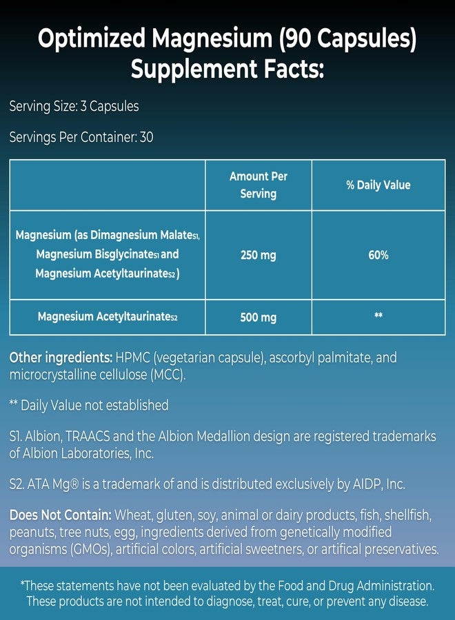 MYOXCIENCE Optimized Magnesium Glycinate + Magnesium Taurate (as ATAmag®) for High Brain Bioavailability to Support Stress Relief and Sleep | 30 Servings - Image 2