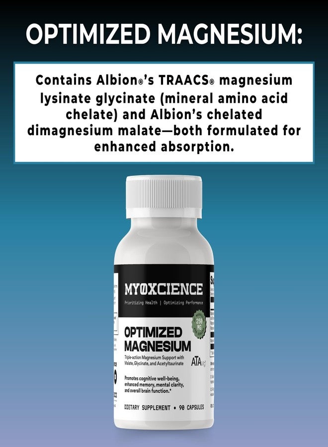 MYOXCIENCE Optimized Magnesium Glycinate + Magnesium Taurate (as ATAmag®) for High Brain Bioavailability to Support Stress Relief and Sleep | 30 Servings - Image 4